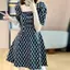 Đầm cỡ lớn cổ vuông tay bồng màu đen dành cho nữ plus size, thoáng mát mùa hè