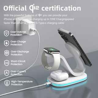 SHEREN Bộ sạc từ tính thanh lịch ba trong một QI2 Thích hợp cho tai nghe giữ điện thoại Apple