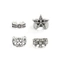Bộ nhẫn 4 chiếc nam - Mạ bạc cổ điển - Chữ thập hoa rỗng - Star Element - Họa tiết cổ điển - Kiểu dáng xếp chồng lên nhau