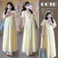 Trang phục bà bầu mùa hè Cotton thiết kế rỗng cổ chữ v