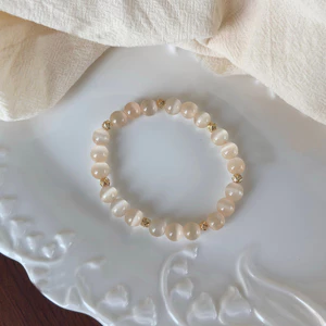 Vòng tay xếp chồng opal pha lê màu tím, thoáng mát cho mùa xuân - hè