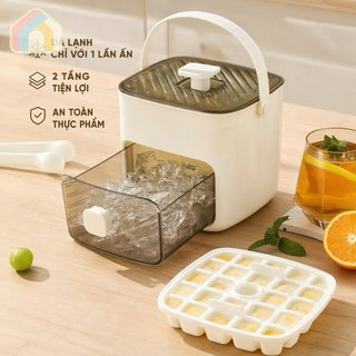 Máy làm đá viên di động Hai lớp PP cấp thực phẩm Phát hành nhanh Khay đựng tủ đông Nhà bếp