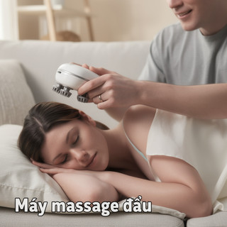 Máy Mát Xa Da Đầu Hồng Ngoại 4 Đầu Cầm Tay Tăng Trưởng Tóc IPX7 ABS Chống Thấm Nước Home Spa