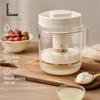 Bộ lọc sữa chua Hy Lạp Bộ lọc mịn Dung tích lớn Có thể tháo rời Dễ dàng làm sạch Giỏ nhỏ giọt 3 túi lọc