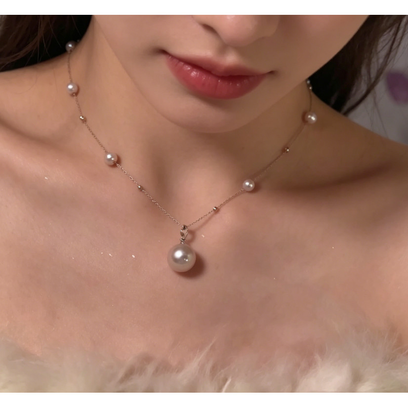 Dây chuyền ngọc trai phong cách Pháp, đơn giản, cá tính, đa năng dành cho nữ.