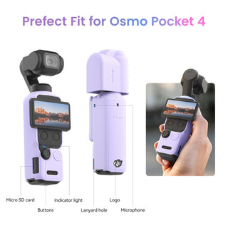 Dành Cho DJI Osmo Pocket 4 Vỏ Bảo Vệ Silicon Nhiều Màu Sắc Thân Silicon Bao Ống Kính Pocket4 Cầm Tay Thể Thao Camera Phụ Kiện