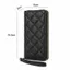 Ví Quilted CPINCP, Ví dài cổ điển có dây kéo, Ví đựng thẻ da PU màu đen thời trang dành cho nữ Sử dụng hàng ngày
