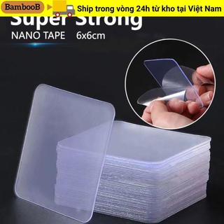 BAMBOOB 10 Miếng Dán Tường, Không Dấu Vết Treo Tường Nano Dán, Trong Suốt Siêu Mạnh Hai Mặt Chống Nước Dính Băng