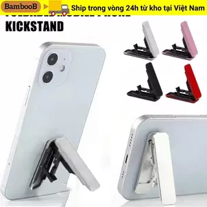 Giá đỡ điện thoại di động BAMBOOB, Giá đỡ điện thoại có thể gập lại siêu mỏng, Giá đỡ điện thoại di động màu đen bạc đỏ hồng bằng nhựa để bàn