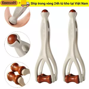 Con lăn Massage ngón tay ESSENCEH, Máy mát xa ngón tay bằng gỗ nguyên khối thiết kế kẹp, với 360° Con lăn Bấm huyệt để giảm kinh tuyến trị liệu bằng tay
