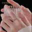 PNPIA- Đơn Giản Độc Đáo Hình Học Hình Học Nhẫn Shining Star Knot Hai Lớp Ngón Tay Nhẫn Dành Cho Nữ Bé Gái Trang Sức Thời Trang Dự Tiệc Quà Tặng