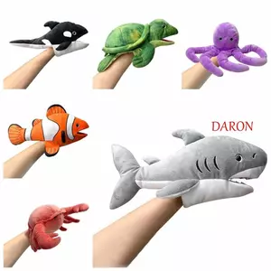 Con rối cá mập sang trọng DARON, Con rùa miệng di chuyển Con rối động vật biển cá voi, Búp bê tay Giáng sinh Bạch tuộc Cua kể chuyện mẫu giáo mầm non