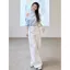 Áo sơ mi đeo vai sang trọng dành cho nữ Đầu mùa xuân Phong cách mới Độc đáo Đẹp Top Đầu mùa hè Mặc thường ngày Quần ống rộng Bộ đồ hai mảnh