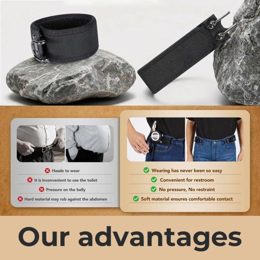 Thắt lưng đàn hồi YOLOGO, Móc thắt lưng không khóa thoải mái, Thắt lưng co giãn Unisex có thể điều chỉnh