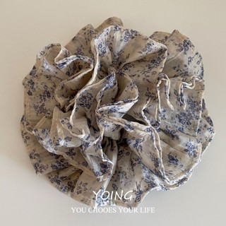 Yoing / Retro Tính Khí Hoa Bốn Lớp Scrunchy Buộc Tóc Nữ Cao Cấp Thời Trang Đầu Bóng Dây Buộc Đầu Đuôi Ngựa Mũ Đội Đầu