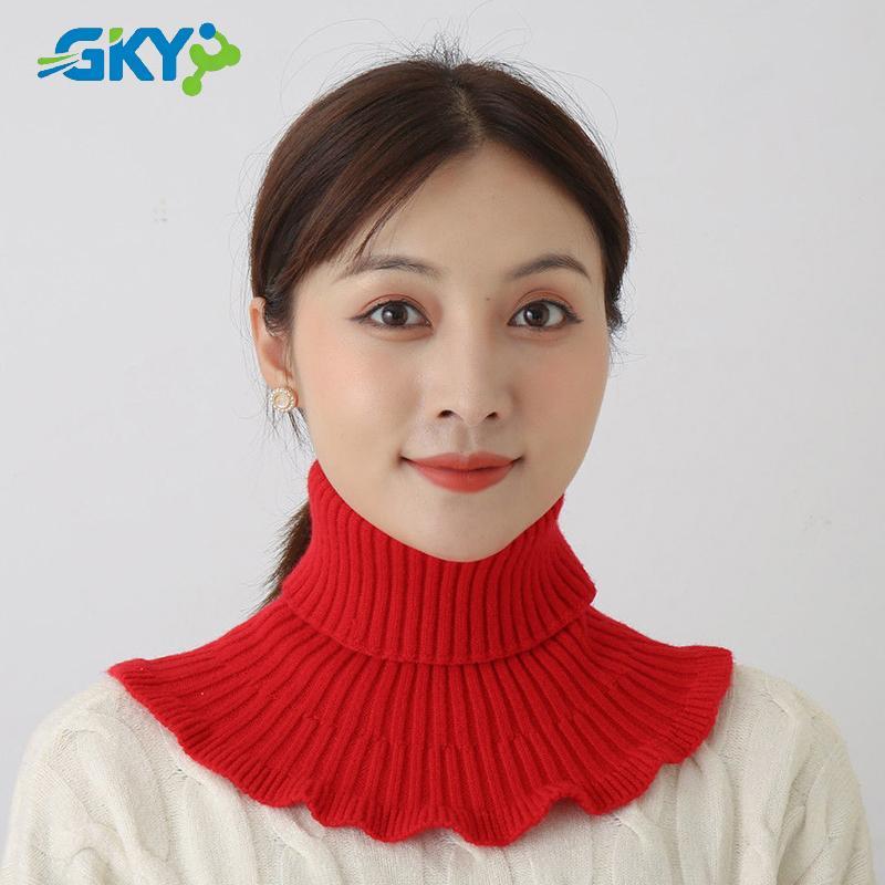 GKY Giữ ấm và lạnh ngoài trời Phụ nữ Dệt kim ấm áp Cổ áo giả Thiên Rùa Khăn quàng cổ giả có thể tháo rời Ne Khăn quàng cổ GKY