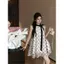 Đầm voan chấm bi nơ nữ mùa hè cao cấp siêu đẹp mắt kiểu Pháp Váy dây cổ tích siêu cổ tích