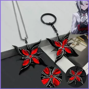 SQ11 Genshin Tác Động Arlecchino Móc Khóa Vòng Cổ Anime Otets Tầm Nhìn Móc Khóa Túi Mặt Dây Chuyền Mắt Chúa Dây Xích Kim Loại Quà Tặng f
