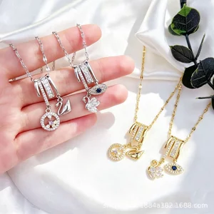 Đẹp Trai Phong Cách Mới Full Kim Cương Bướm Sao Biển Bốn Lá Cỏ Ba Lá Vòng Cổ Nữ Ánh Sáng Sang Trọng Phù Hợp Với Chuỗi Xương Đòn Đơn Giản