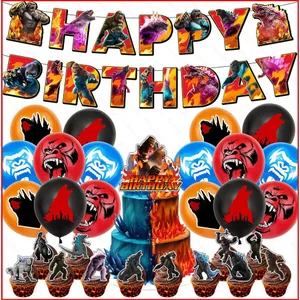 ST2 King Kong vs Godzilla Theo Chủ Đề Trang Trí Kỷ Niệm Sinh Nhật Biểu Ngữ Phông Nền Bóng topper Cảnh Cung Cấp TS2