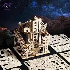 HFTOY 1 Bộ Đá Cẩm Thạch Chạy Bộ 3D Câu Đố Bằng Gỗ Điện Tra Thiết Bị Cơ Khí Mô Hình Khoa Học Mê Cung 7 Quả Bóng Lắp Ráp Quà Tặng Cho Trẻ Em ~