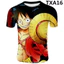 Nhanh Khô Thường Ngày Áo Thun Nữ Tay Ngắn Unisex One Piece Luffy 3D In Anime Tee Cổ Điển Nóng