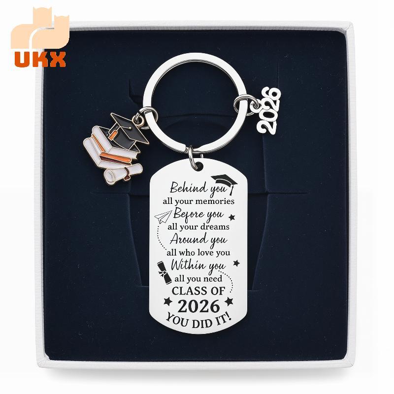 UKX 2026 Quà Tặng Tốt Nghiệp Trường Tốt Nghiệp Móc Khóa Thép Không Gỉ Móc Khóa Mặt Dây Chuyền VN