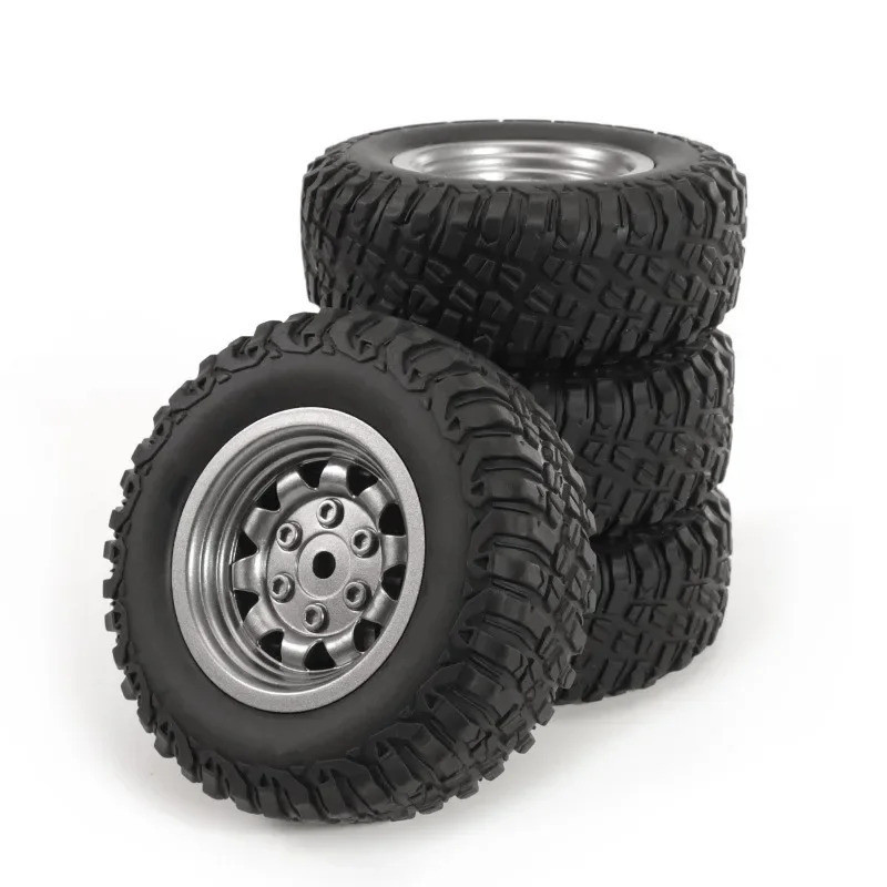 4 Bánh xe RC cao su 75mm 5mm Hex MN99S cho MN98 MN82, WPL C24-1 B36 D12 C64 D74-1 Nâng cấp xe địa hình, Lốp RC hiệu suất cao