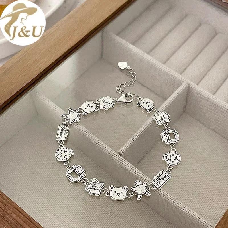 JU Bạc Zircon Trái Tim Vòng Tay Cho Bé Gái 1 Dây Xích Lấp Lánh Ngọt Ngào Trang Sức Tinh Tế Quà Tặng Dễ Thương Cho Sinh Nhật Phụ Kiện VN
