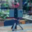 Guansfs Guansfs Giá đỡ điện thoại có thể điều chỉnh Vlog Clip với lỗ vít 1/4 inch mở rộng đế lạnh cho chân máy điện thoại thông minh có chiều rộng 5,6-8,3cm Micrô có đèn LED