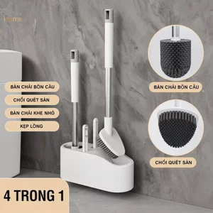bộ cọ bồn cầu 4 trong 1 cọ toilet cọ sàn cọ khe treo tường thoát nước vệ sinh nhà tắm
