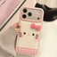 Đối với iPhone 17 16 15 14 12 11 Pro Max X Xr Xs Max 7 8 Plus Hoạt hình mèo màu hồng mẫu da trường hợp điện thoại