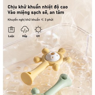 Silicone Bé Lục Lạc Miếng Dán Hình Hoa BPA Free Soft Grip Trẻ Sơ Sinh Đồ Chơi Làm Dịu
