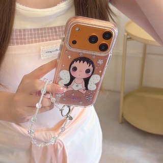 Ốp lưng cứng trong suốt Tương thích với iPhone 13 14 14Pro 14ProMax 15 15Pro 15ProMax 16 16Pro 16ProMax 17 17Pro 17ProMax Vỏ hoa văn cánh thiên thần