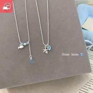 Mặt dây chuyền cá sao biển xanh tươi khí chất thời trang Vòng cổ nữ cá tính và đa năng