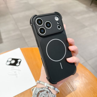 Phim bảo vệ ống kính Sạc không dây Vỏ điện thoại chống rơi bốn góc cho iPhone 17Promax 13 14 15 16 Pro Max Acrylic Nam Nữ Vỏ di động
