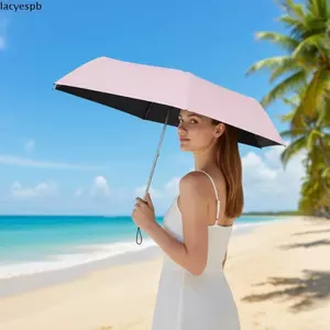 Ô chống nắng siêu nhẹ LACYES, Ô chống nắng bỏ túi khung sợi Carbon màu trơn, Bảo vệ tia cực tím Mini bền bỉ Mưa nắng nhẹ Ô sử dụng kép Ngày mưa