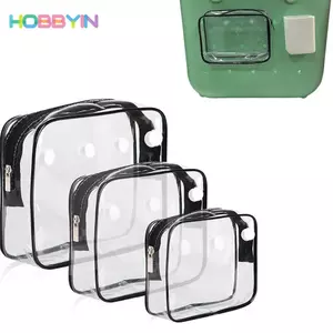 HOBBYIN Phụ kiện túi Tote đi biển HOBBYIN Bogg, Phụ kiện túi đi biển bằng nhựa PVC, Túi xách trong suốt nóng Túi trang điểm có dây kéo cho người sắp xếp du lịch / Túi Bogg