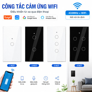 Công Tắc Đèn Thông Minh Tuya WiFi RF433, Hỗ Trợ Alexa Google Home Chuẩn Mỹ COD