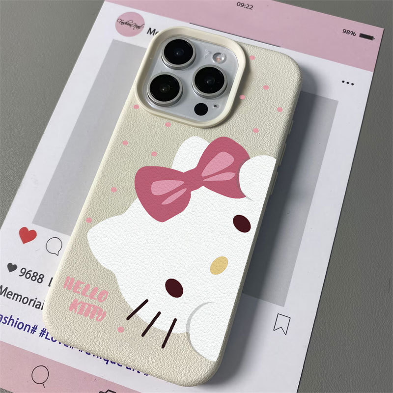 Ốp Lưng Iphone TPU hoa tiết da mềm kitty chấm bi 6/6plus/7/8/plus/x/xs/11/12/13/14/15/16/pro/max/plus/promax