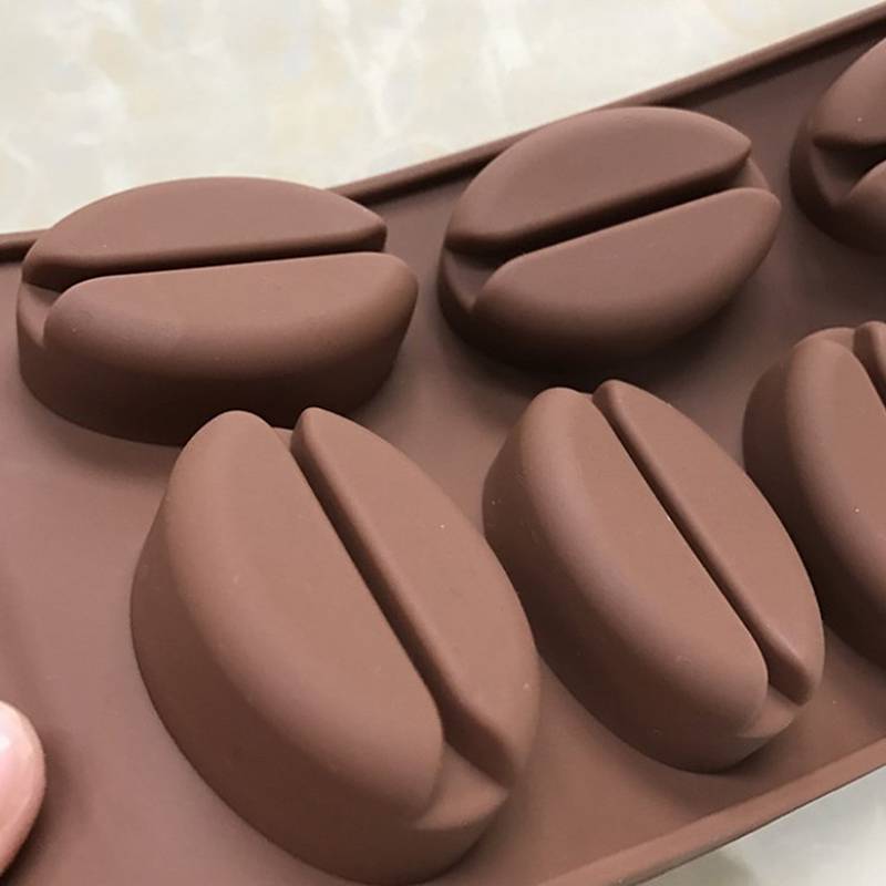 [yuzhoun] 7 Khoang Cà Phê Đậu Silicon Khuôn Sô Cô La Plump Môi Nướng Bánh Trang Trí Khuôn Đá Viên Fondant Bánh Ngọt Khuôn Dụng Cụ Nhà Bếp