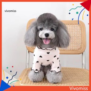 Áo sơ mi chó dài tay co giãn in hình trái tim mùa thu mùa hè cho chó nhỏ vừa Quần áo chó con dễ thương cho Chihuahua Schnauzer Trang phục thú cưng nhẹ cho mèo và chó Thú cưng