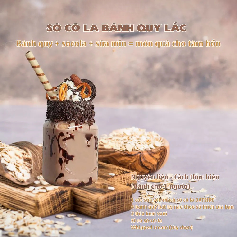 Sữa Yến Mạch Oatside Mini 180ml Không Đường Thuần Chay Vị Truyền Thống, Choco Thơm Béo Và Có Đường Đậm Vị