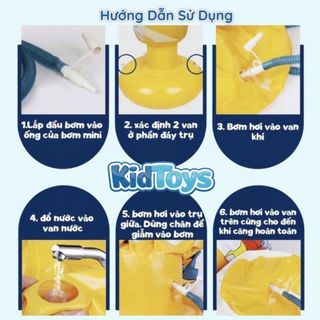 Trụ đấm bốc hơi 1m2 KidToys màu vàng – bộ boxing kèm bơm cho bé