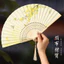 Quạt Cổ Quạt Gấp Phong Cách Trung Hoa Hanfu Nữ Sườn Xám Khiêu Vũ Trẻ Em Di Động Gấp Quạt Nhỏ Di Động Phong Cách Mới TDC