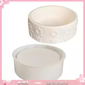 Khuôn Silicon Tròn YOI Cho DIY Chậu Hoa và Thạch Cao Trang Trí với Hoa Văn