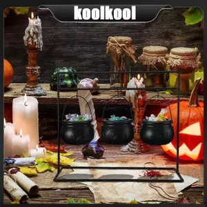 Kool Bộ 3 6 9 Halloween Phù Thủy Cauldron Bát Kẹo Có Chân Đế Kim Loại Cho Trong Nhà Ngoài Trời Tiệc Để Bàn Trang Trí
