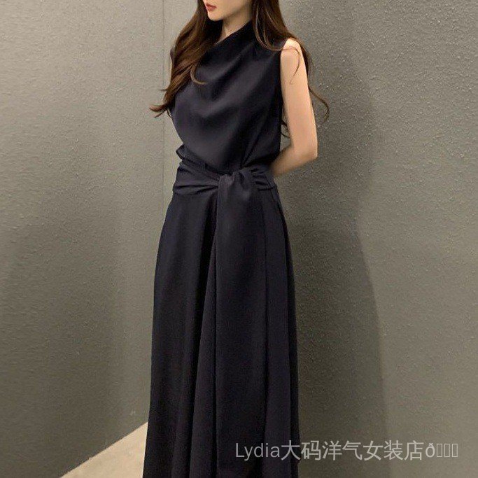 Váy vest không tay chất lượng cao dành cho phụ nữ, thiết kế thanh lịch với dây buộc, phù hợp mùa hè và size lớn.