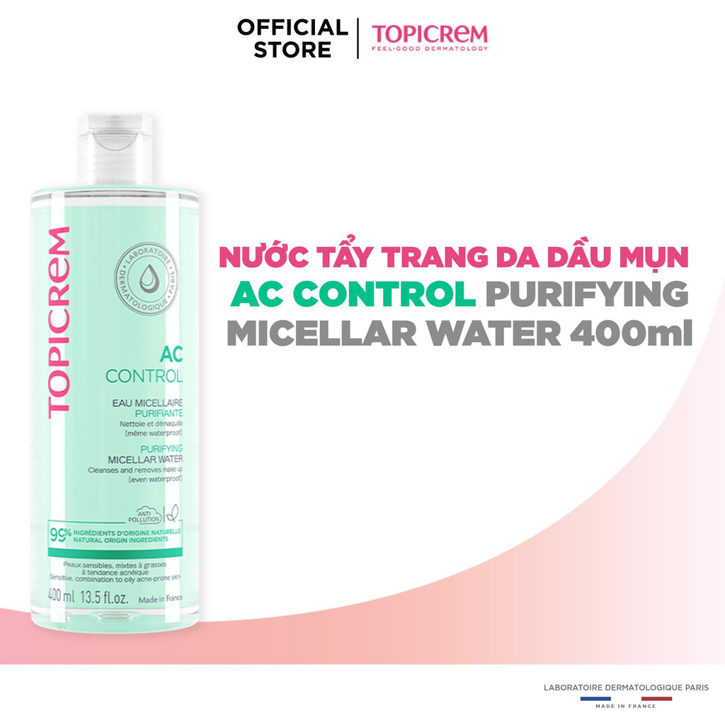 [Combo làm sạch AC Control 400ml] Combo tẩy trang và rửa mặt AC Control Purifying Micellar Water và Cleansing Gel 400ml