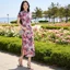 Đầm sườn xám plus size dáng dài, style retro mỏng nhẹ, trendy Trung Quốc